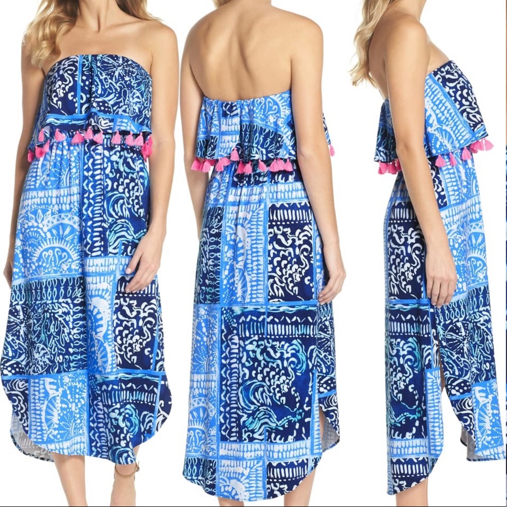 Lilly Pulitzer Meridian Strapless Midi Dress
